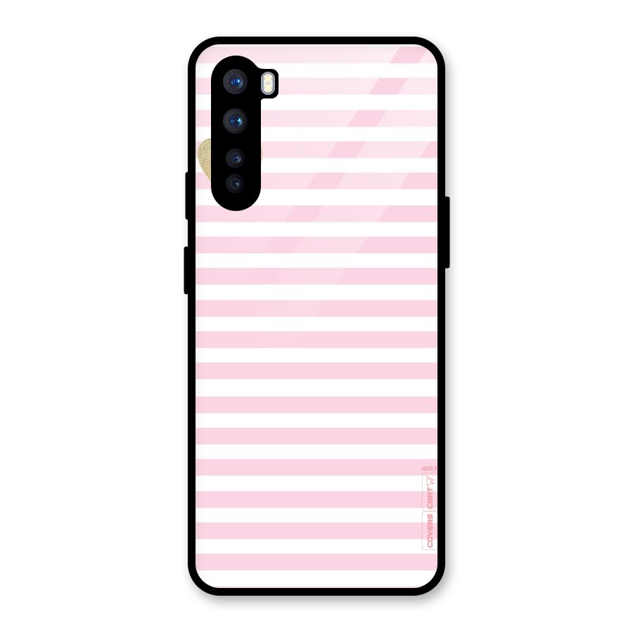 Pink Stripes Glass Back Case for OnePlus Nord