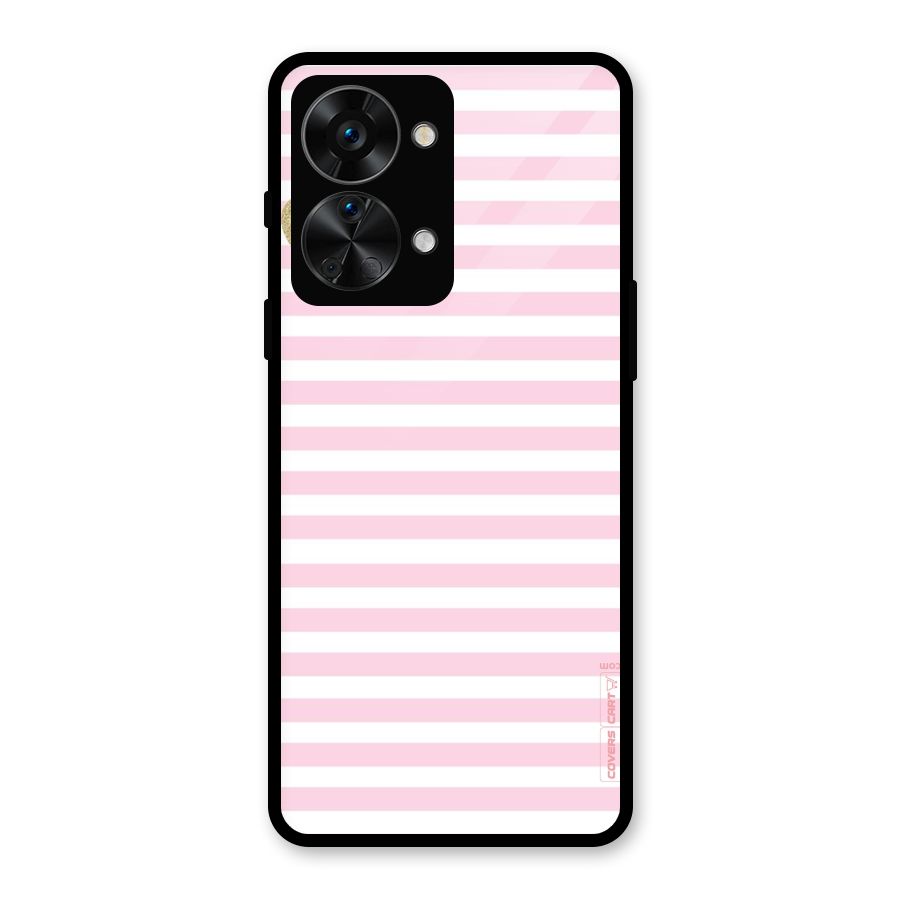 Pink Stripes Glass Back Case for OnePlus Nord 2T