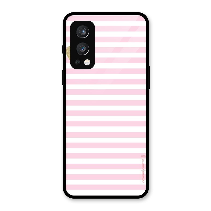 Pink Stripes Glass Back Case for OnePlus Nord 2 5G