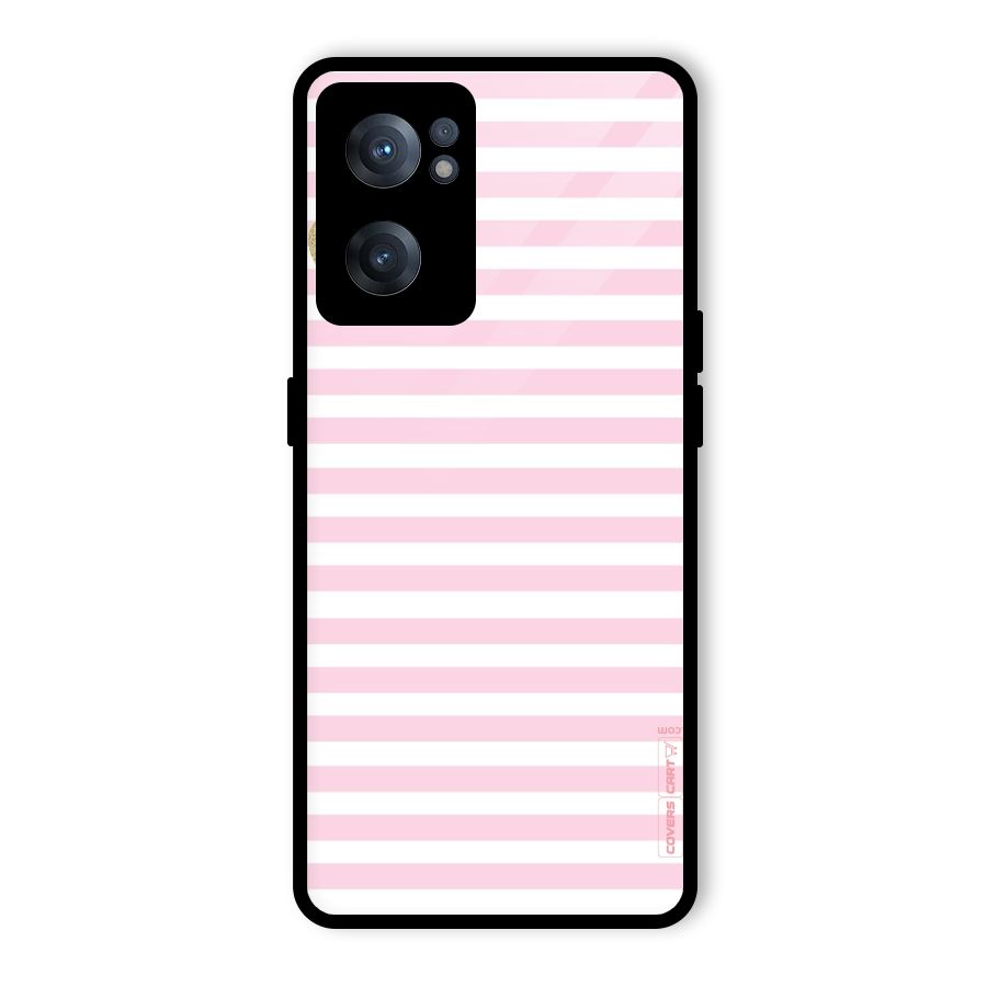 Pink Stripes Glass Back Case for OnePlus Nord CE 2 5G