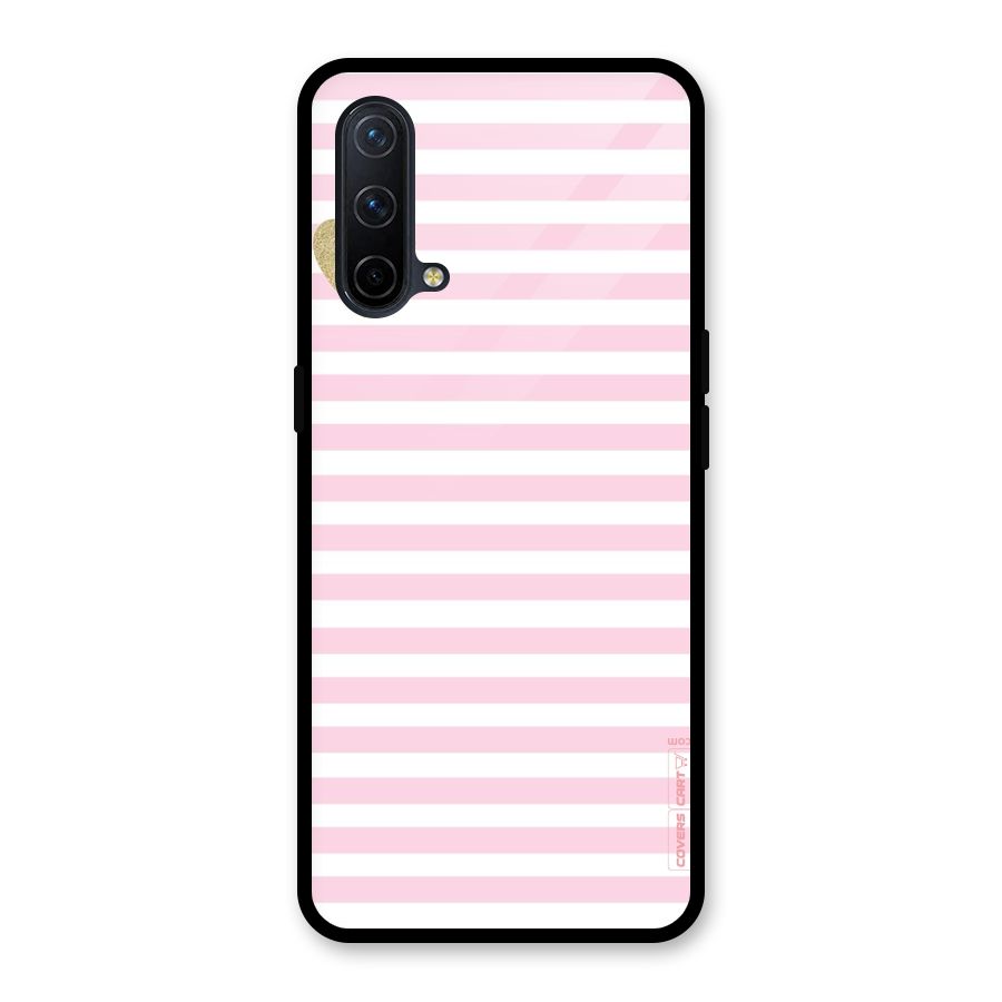 Pink Stripes Glass Back Case for OnePlus Nord CE 5G