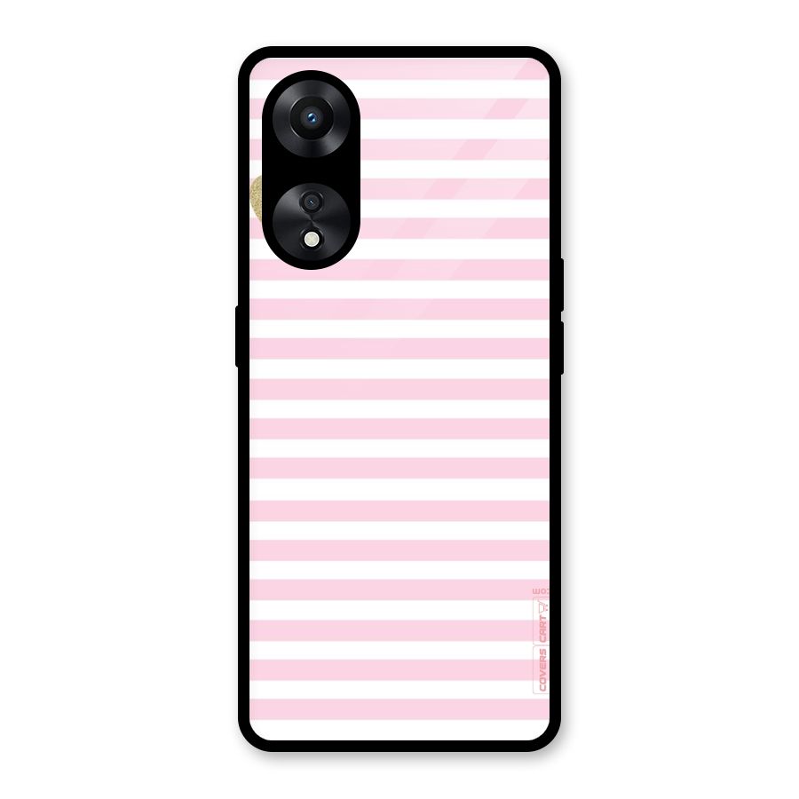 Pink Stripes Glass Back Case for Oppo A78