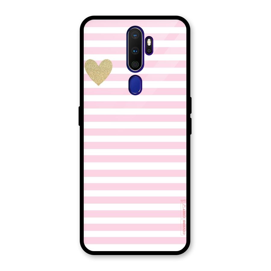 Pink Stripes Glass Back Case for Oppo A9 (2020)