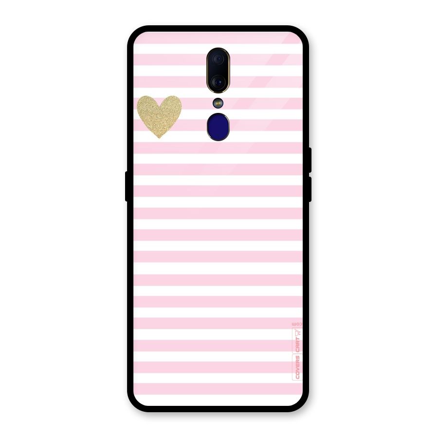Pink Stripes Glass Back Case for Oppo F11