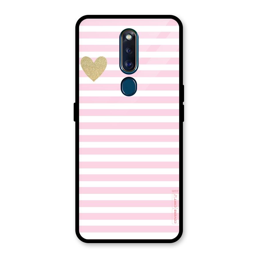 Pink Stripes Glass Back Case for Oppo F11 Pro