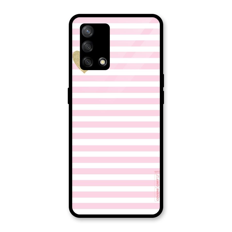 Pink Stripes Glass Back Case for Oppo F19