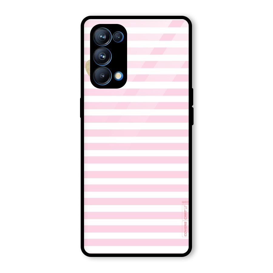 Pink Stripes Glass Back Case for Oppo Reno5 Pro 5G