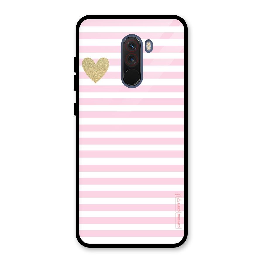Pink Stripes Glass Back Case for Poco F1