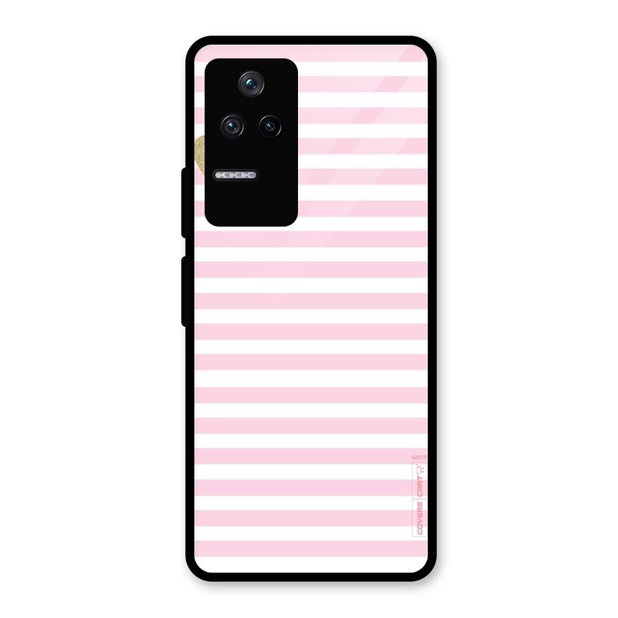 Pink Stripes Glass Back Case for Poco F4 5G