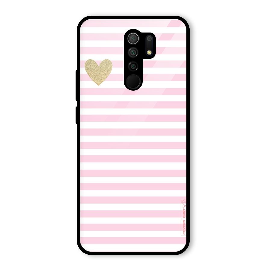 Pink Stripes Glass Back Case for Poco M2