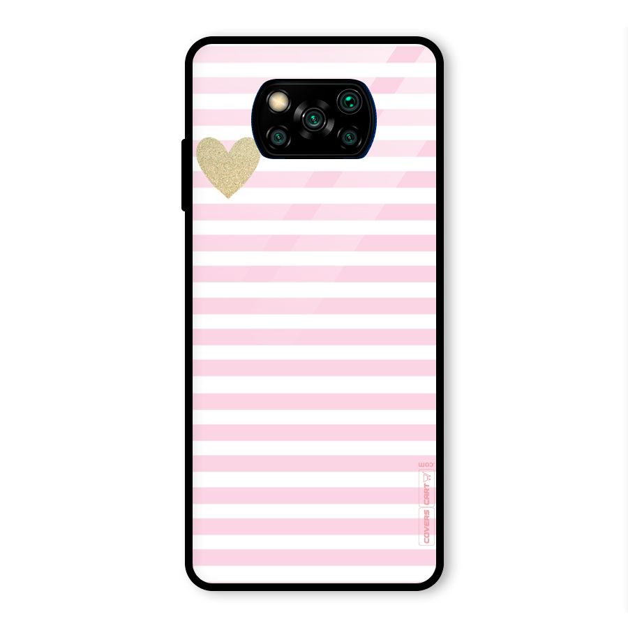 Pink Stripes Glass Back Case for Poco X3 Pro