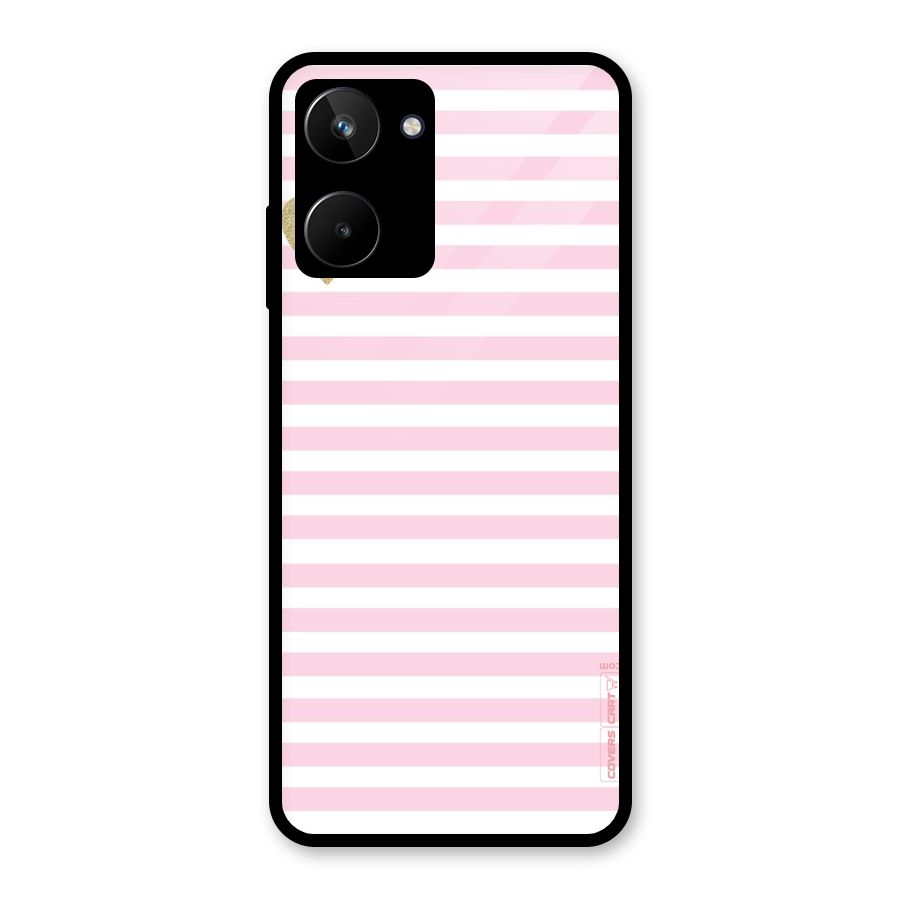 Pink Stripes Glass Back Case for Realme 10