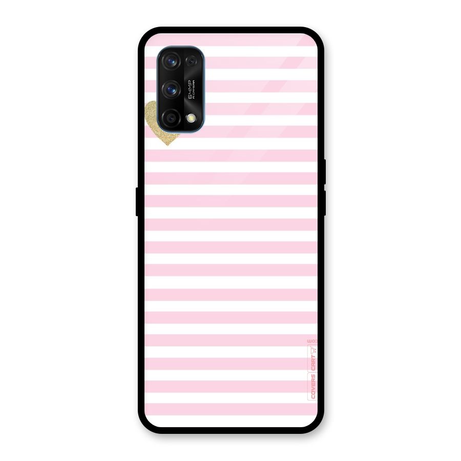 Pink Stripes Glass Back Case for Realme 7 Pro