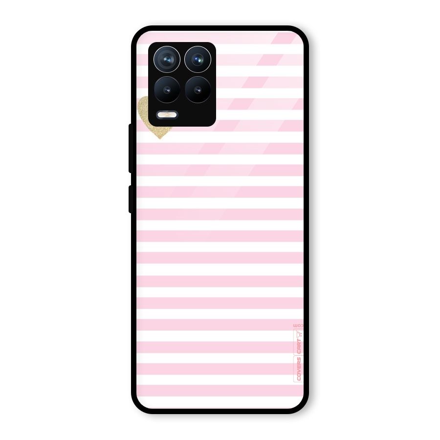 Pink Stripes Glass Back Case for Realme 8