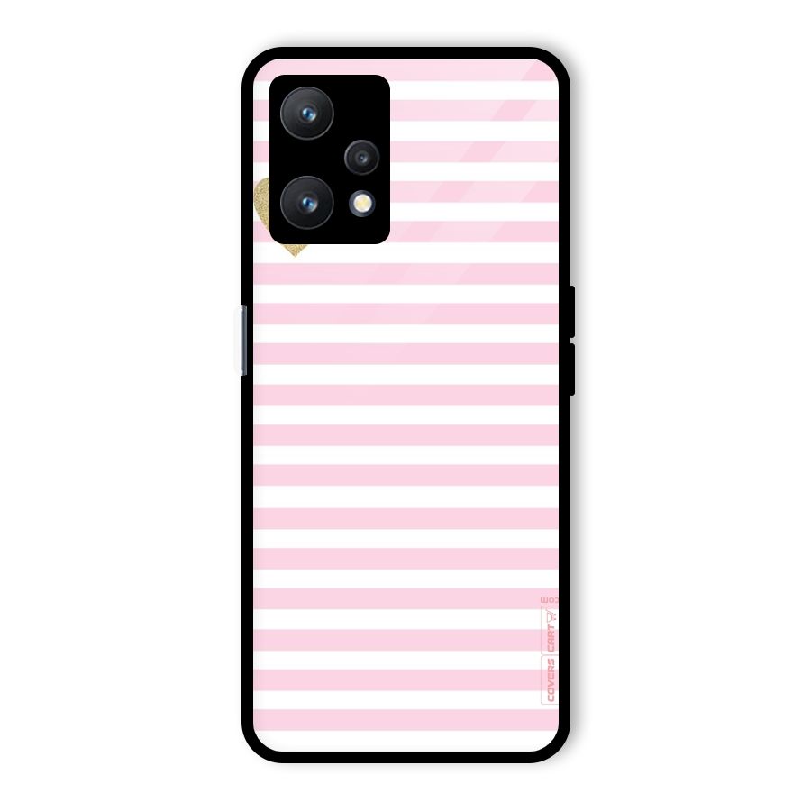 Pink Stripes Glass Back Case for Realme 9 Pro 5G