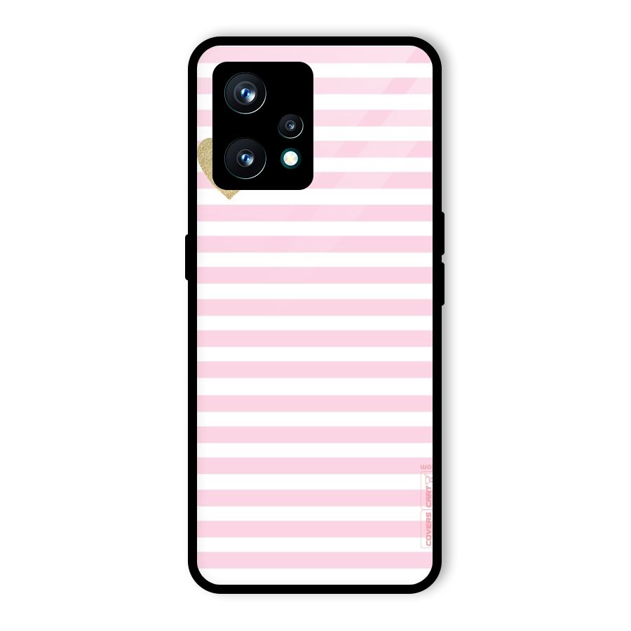 Pink Stripes Glass Back Case for Realme 9 Pro Plus 5G