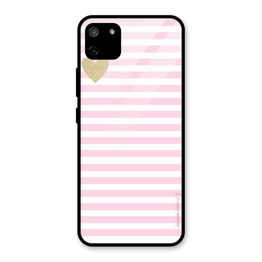 Pink Stripes Glass Back Case for Realme C11
