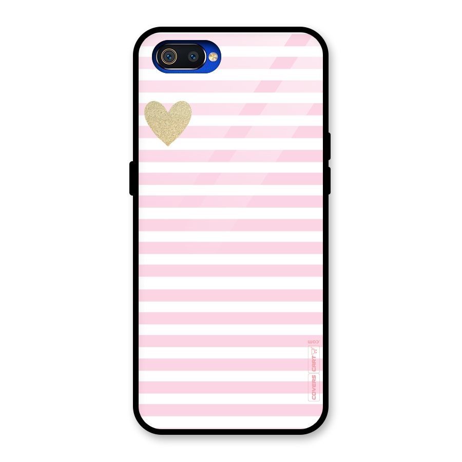 Pink Stripes Glass Back Case for Realme C2