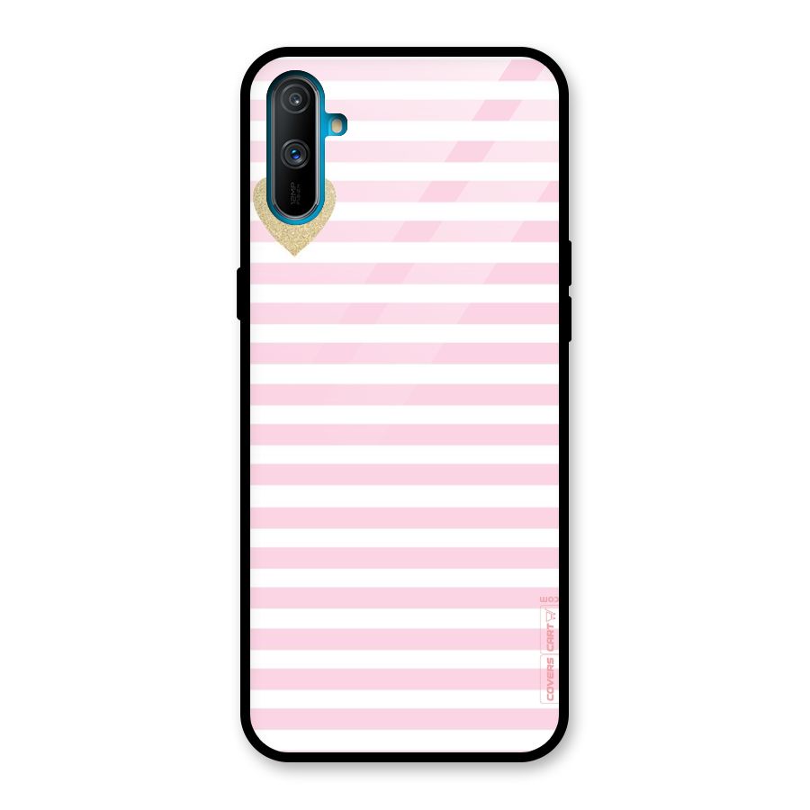 Pink Stripes Glass Back Case for Realme C3