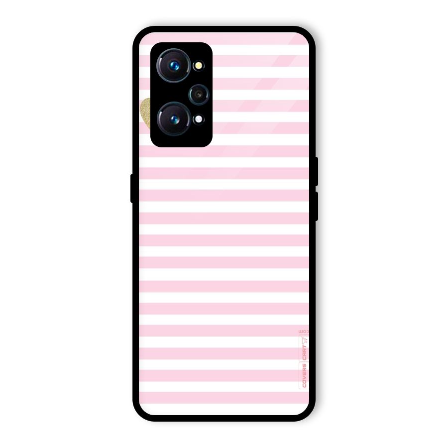 Pink Stripes Glass Back Case for Realme GT Neo2