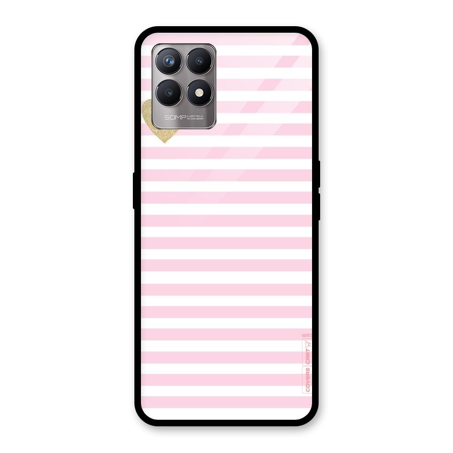 Pink Stripes Glass Back Case for Realme Narzo 50