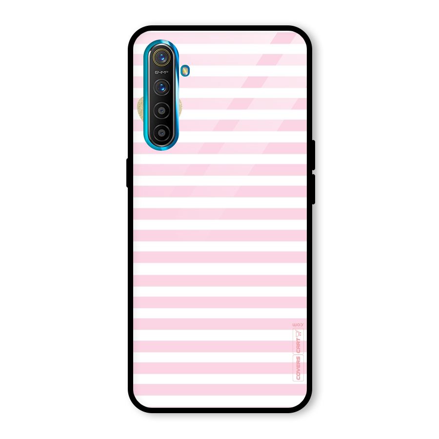 Pink Stripes Glass Back Case for Realme X2