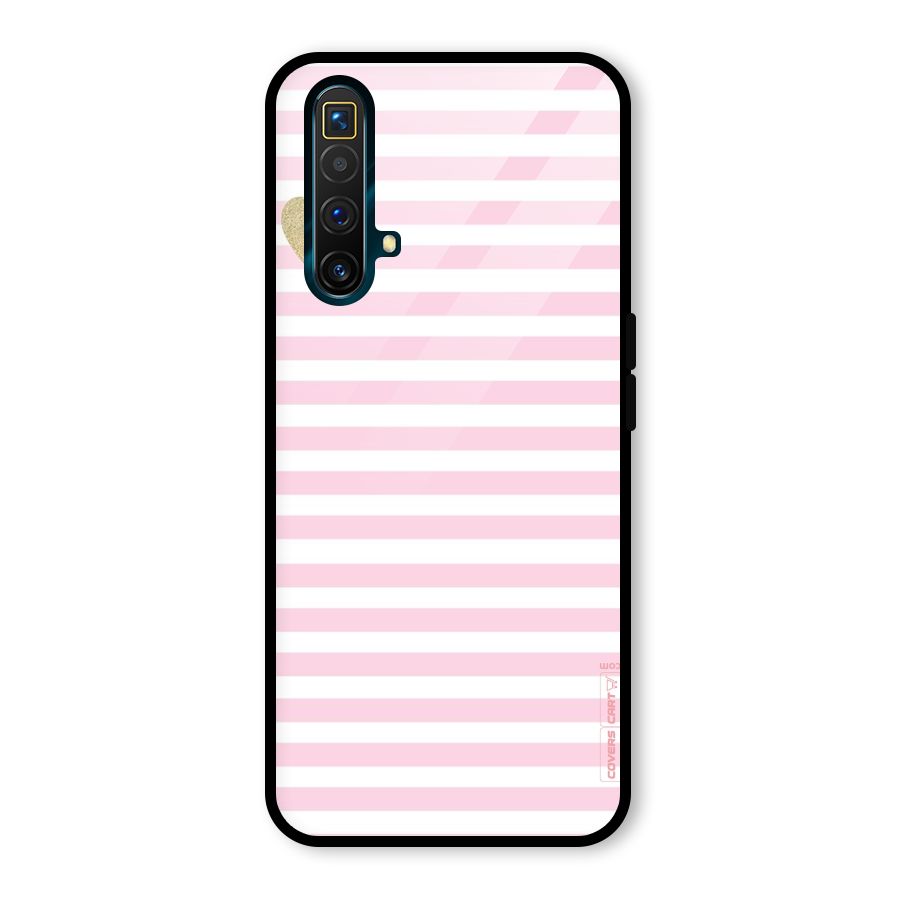 Pink Stripes Glass Back Case for Realme X3 SuperZoom