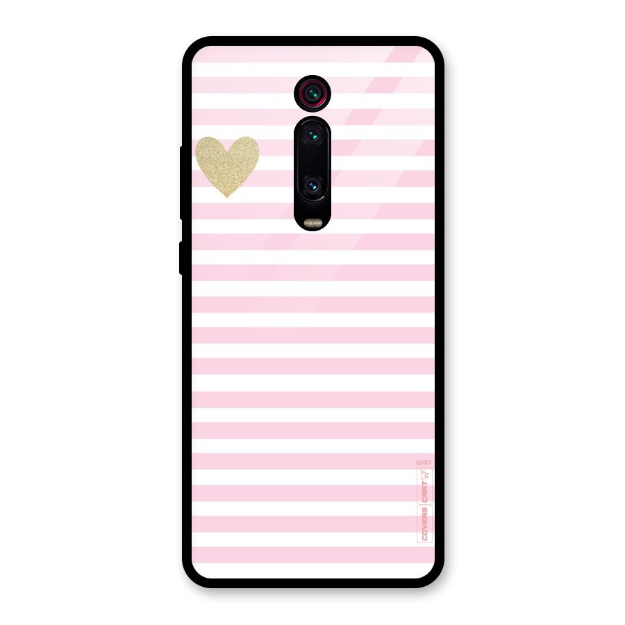 Pink Stripes Glass Back Case for Redmi K20 Pro