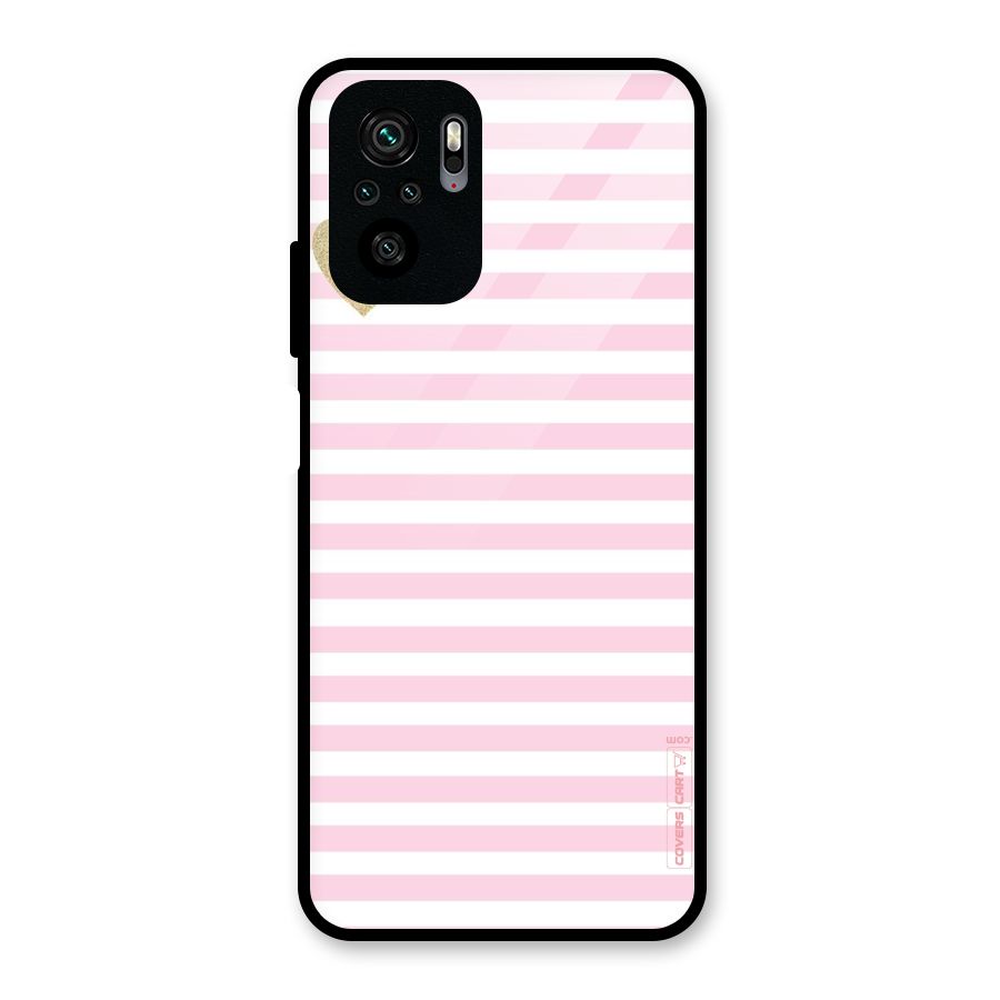 Pink Stripes Glass Back Case for Redmi Note 10S