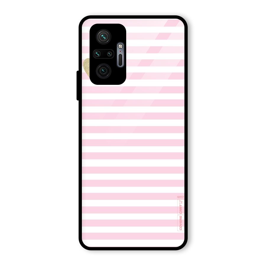 Pink Stripes Glass Back Case for Redmi Note 10 Pro