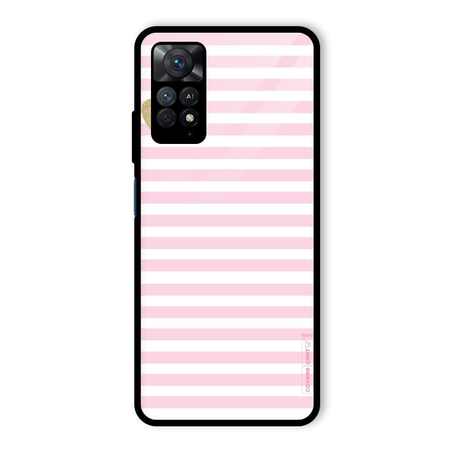 Pink Stripes Glass Back Case for Redmi Note 11 Pro
