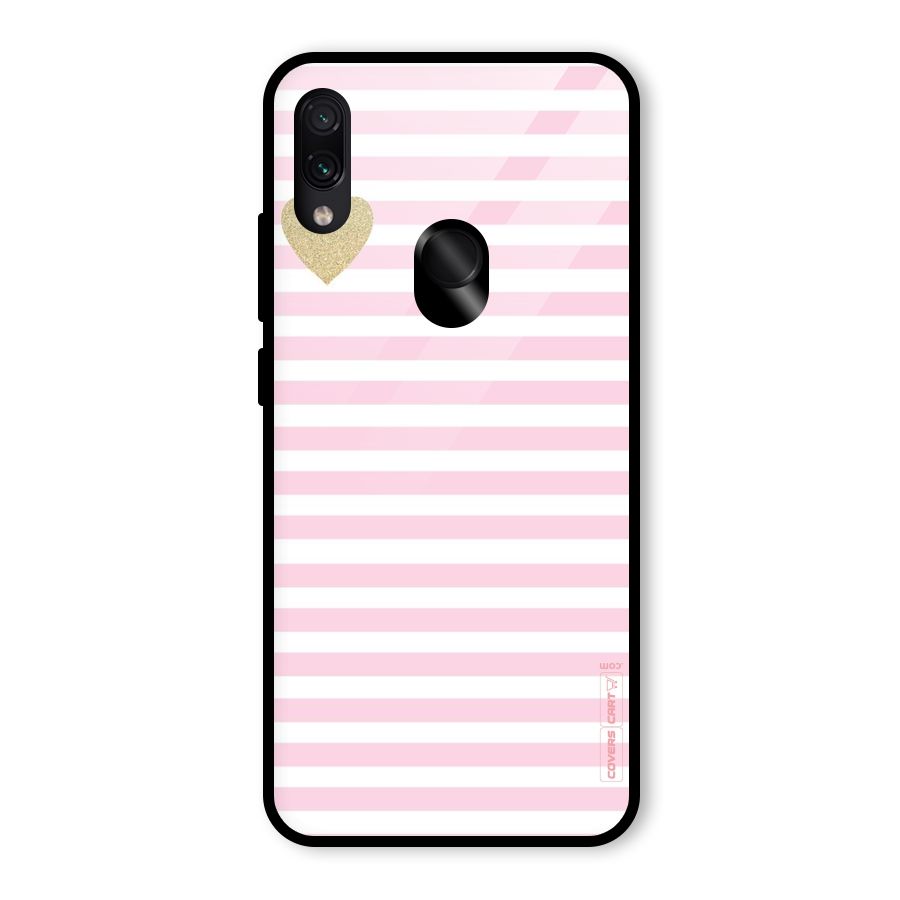 Pink Stripes Glass Back Case for Redmi Note 7 Pro