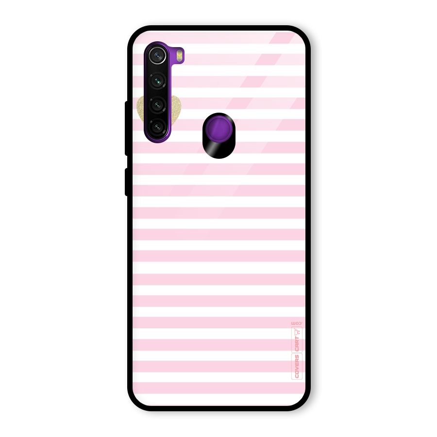 Pink Stripes Glass Back Case for Redmi Note 8