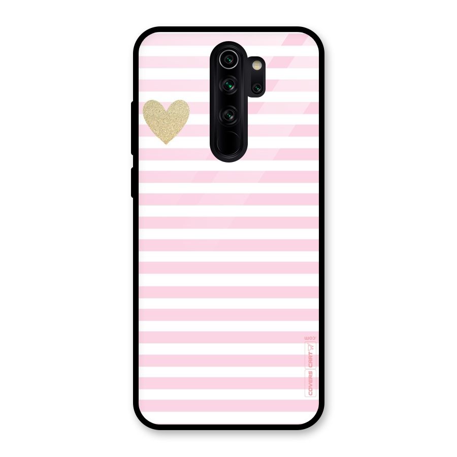 Pink Stripes Glass Back Case for Redmi Note 8 Pro