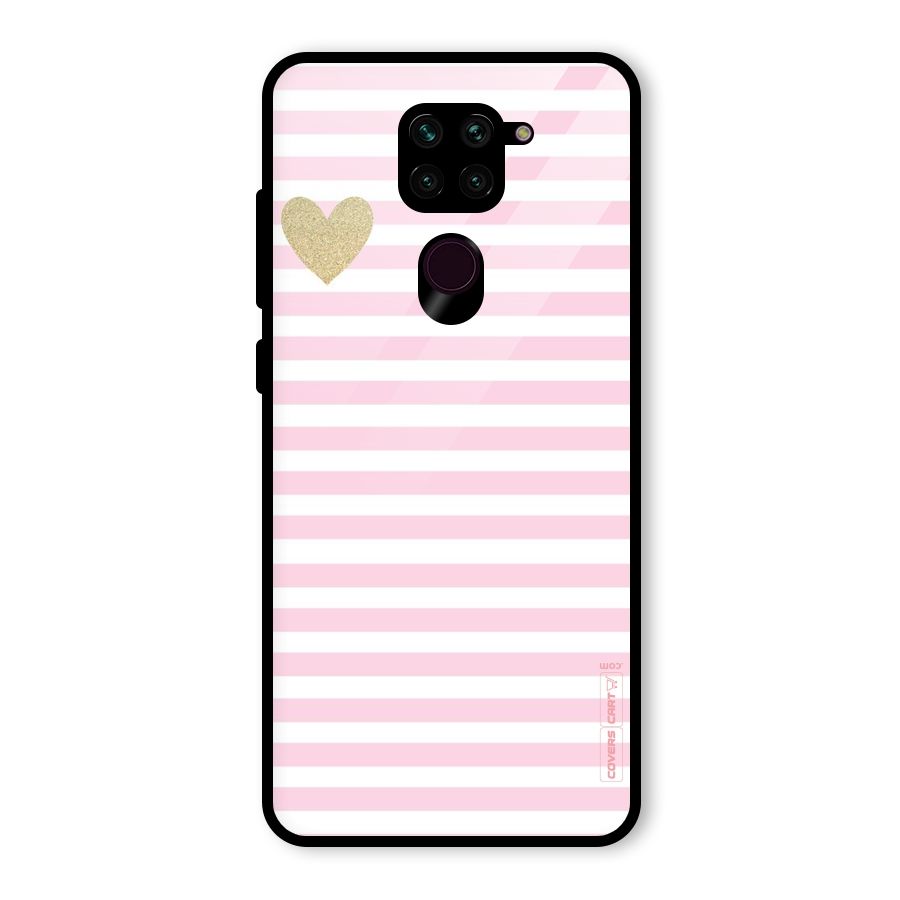 Pink Stripes Glass Back Case for Redmi Note 9