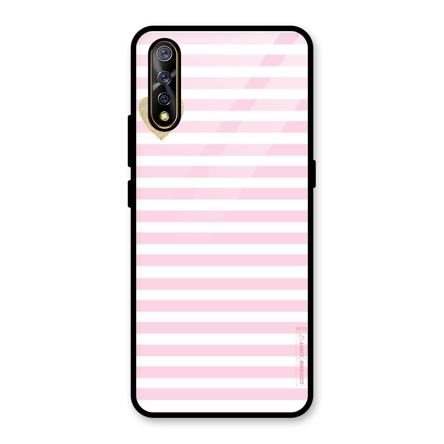 Pink Stripes Glass Back Case for Vivo S1