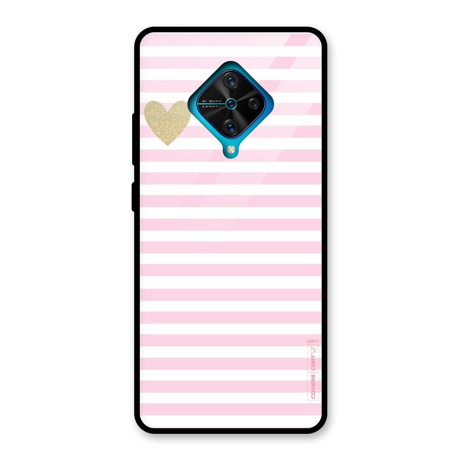 Pink Stripes Glass Back Case for Vivo S1 Pro