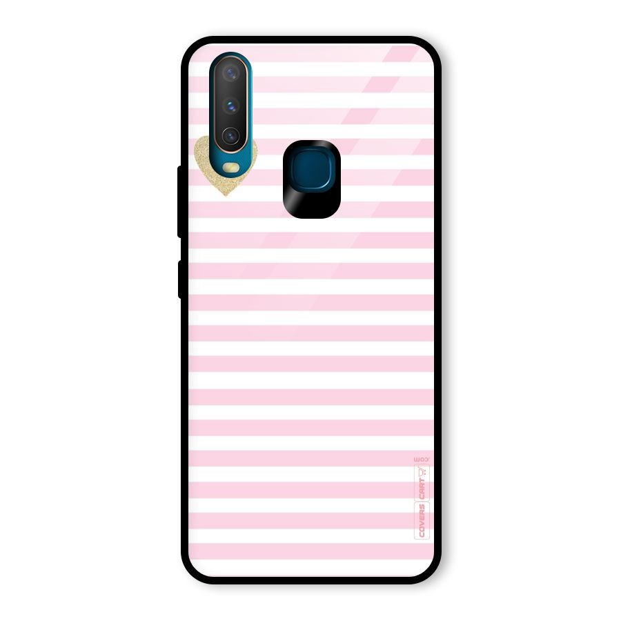 Pink Stripes Glass Back Case for Vivo U10