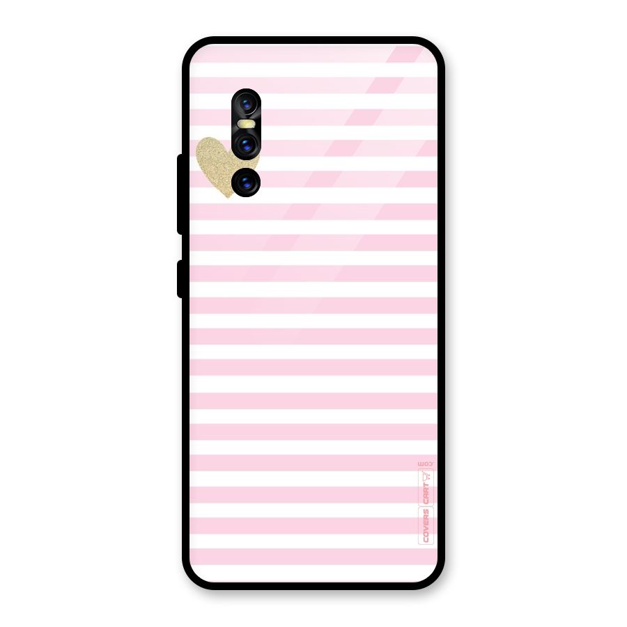 Pink Stripes Glass Back Case for Vivo V15 Pro