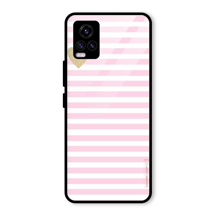 Pink Stripes Glass Back Case for Vivo V20