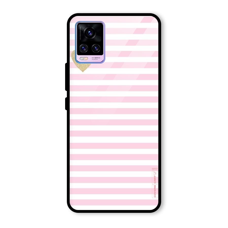 Pink Stripes Glass Back Case for Vivo V20 Pro