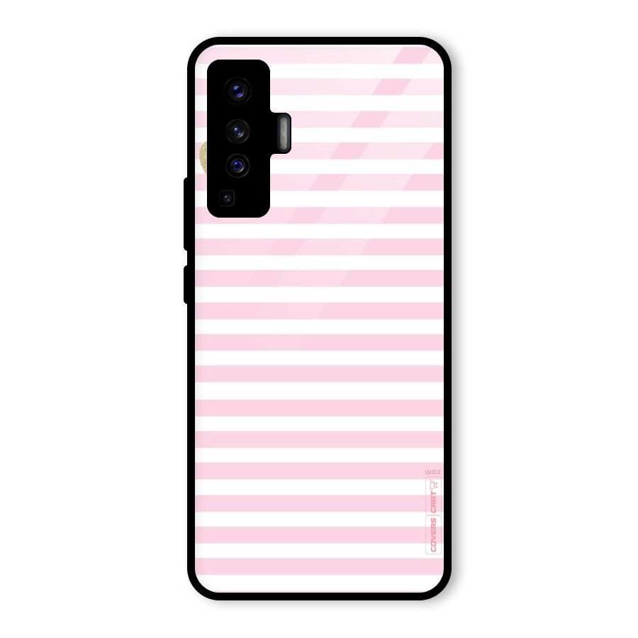 Pink Stripes Glass Back Case for Vivo X50