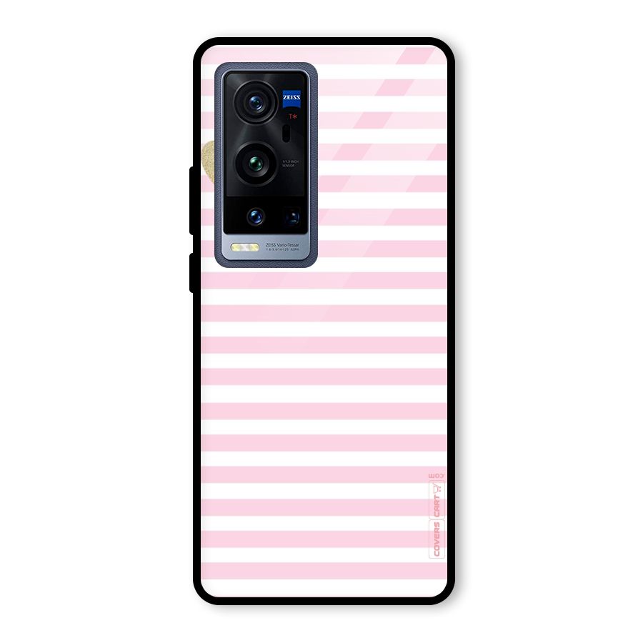 Pink Stripes Glass Back Case for Vivo X60 Pro Plus