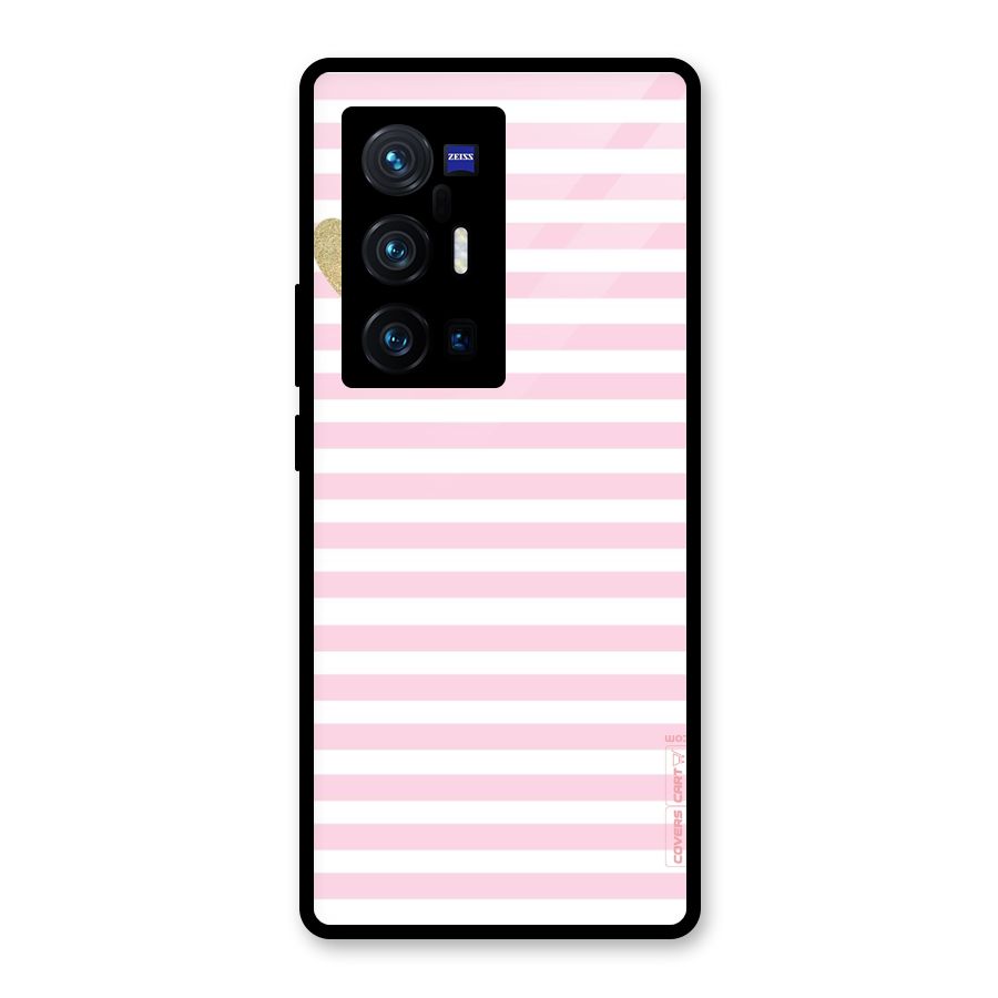 Pink Stripes Glass Back Case for Vivo X70 Pro Plus
