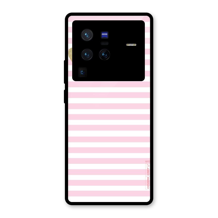 Pink Stripes Glass Back Case for Vivo X80 Pro