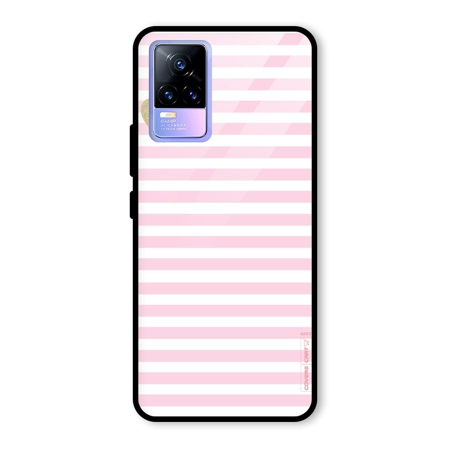 Pink Stripes Glass Back Case for Vivo Y73