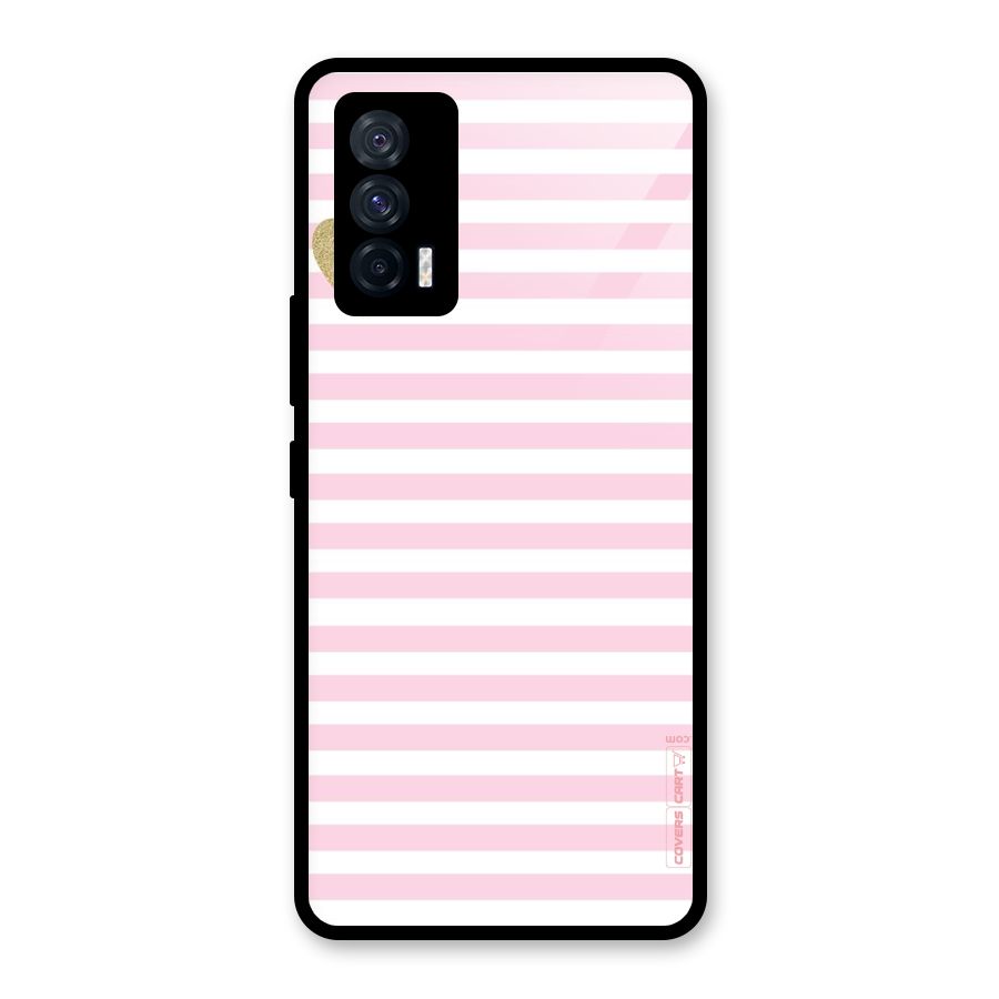 Pink Stripes Glass Back Case for Vivo iQOO 7 5G