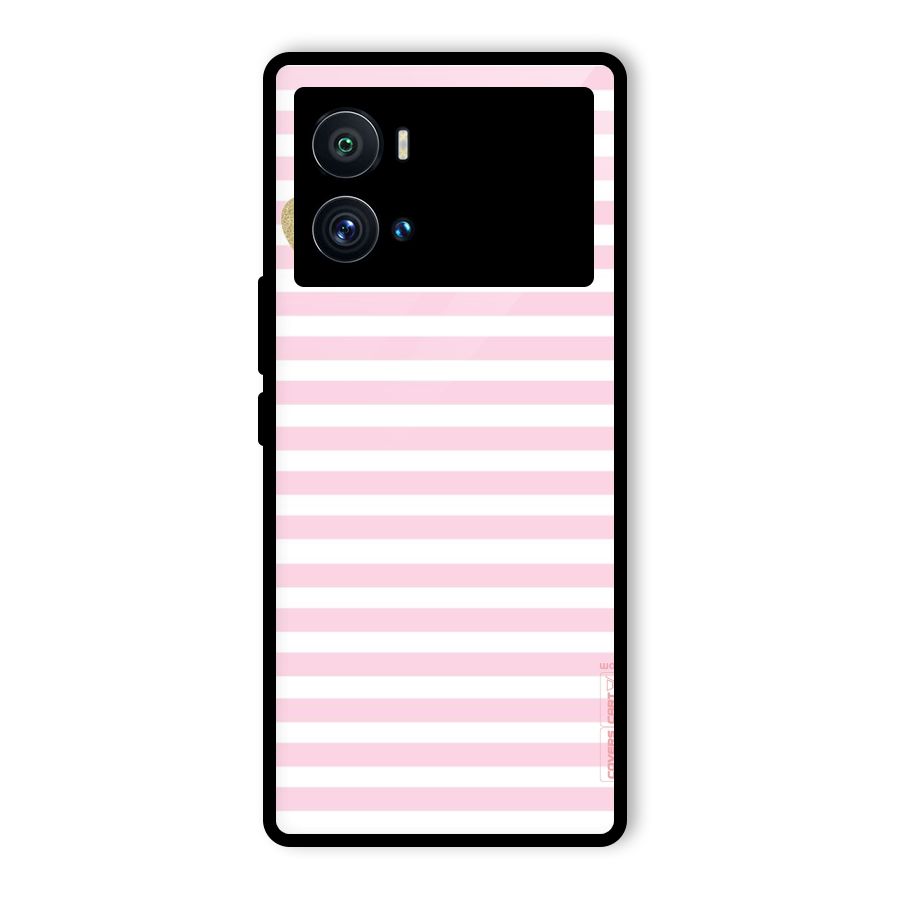 Pink Stripes Glass Back Case for Vivo iQOO 9 Pro