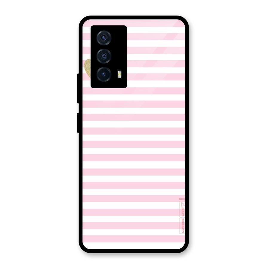 Pink Stripes Glass Back Case for Vivo iQOO Z5