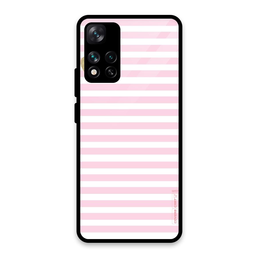 Pink Stripes Glass Back Case for Xiaomi 11i HyperCharge 5G